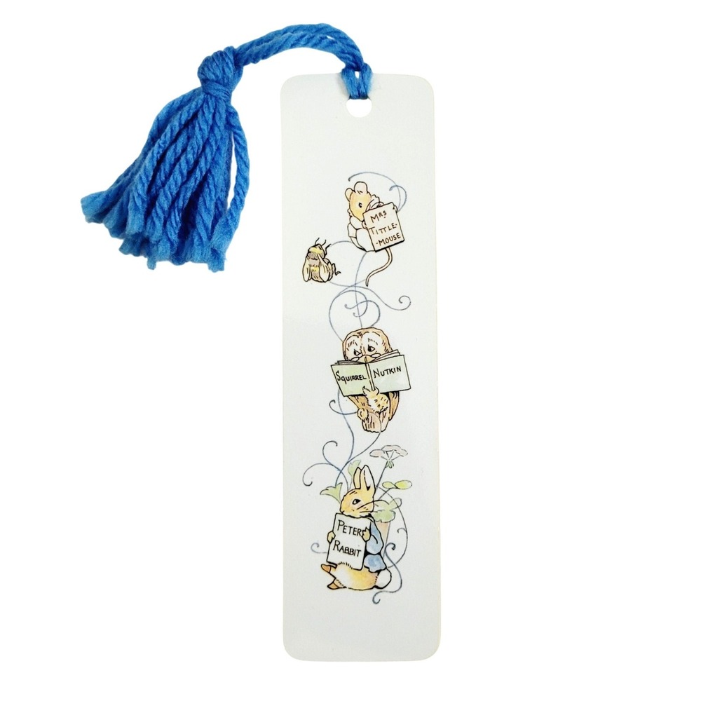 Vintage 80s Peter Rabbit Bookmark- Beatrix Potter Mouse Owl, 1988 Antioch H-1161